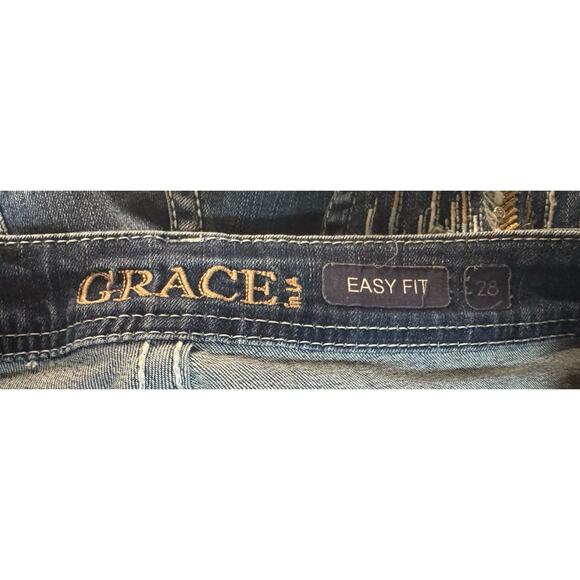 Grace in LA Bootcut Jeans Sz 28 Western Cowgirl Boho Bling Rhinestone Pockets - Picture 8 of 8